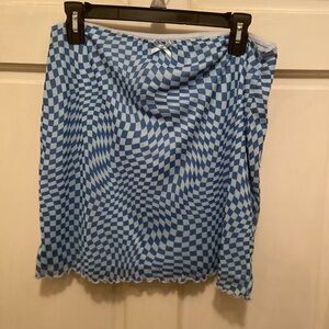 Wild Fable Blue Checkered Women's Skirt